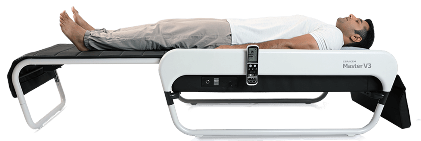 Men laying on Ceragem Master V3